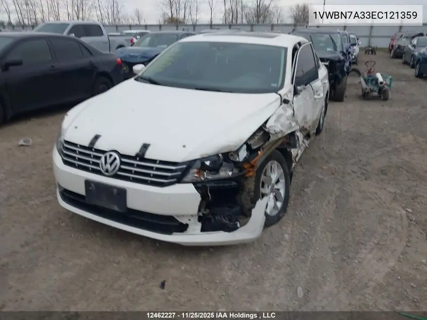 1VWBN7A33EC121359 2014 Volkswagen Passat 2.0 Tdi Comfortline