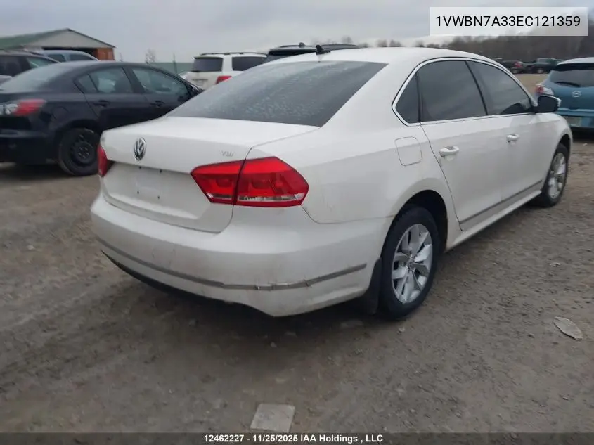 1VWBN7A33EC121359 2014 Volkswagen Passat 2.0 Tdi Comfortline