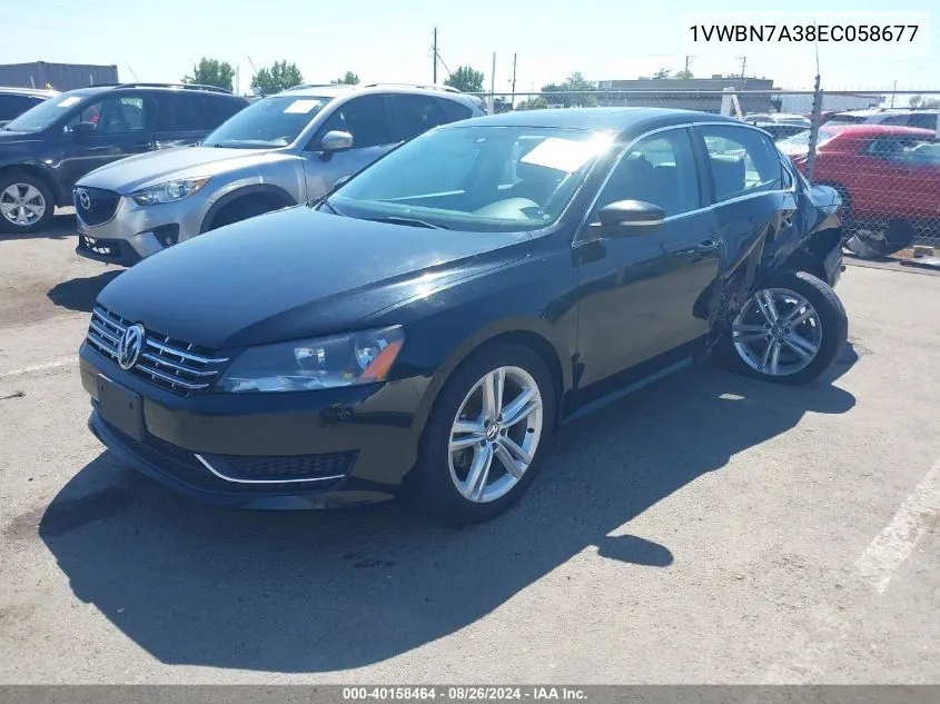 1VWBN7A38EC058677 2014 Volkswagen Passat 2.0L Tdi Se