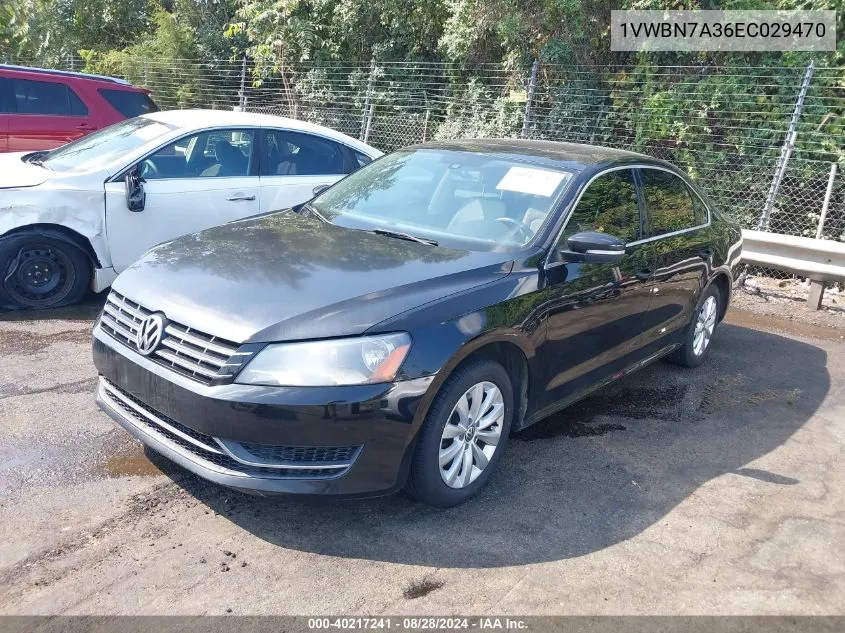 1VWBN7A36EC029470 2014 Volkswagen Passat 2.0L Tdi Se