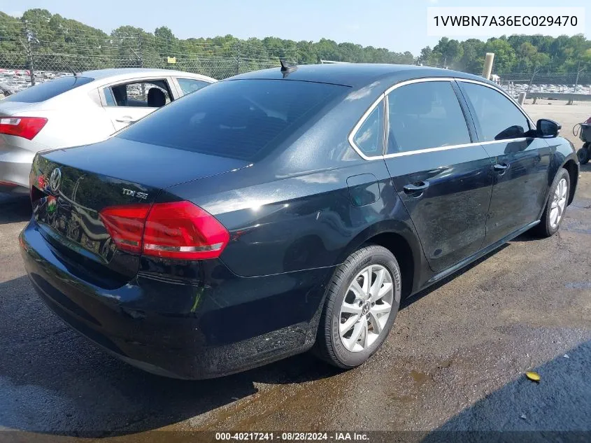 1VWBN7A36EC029470 2014 Volkswagen Passat 2.0L Tdi Se