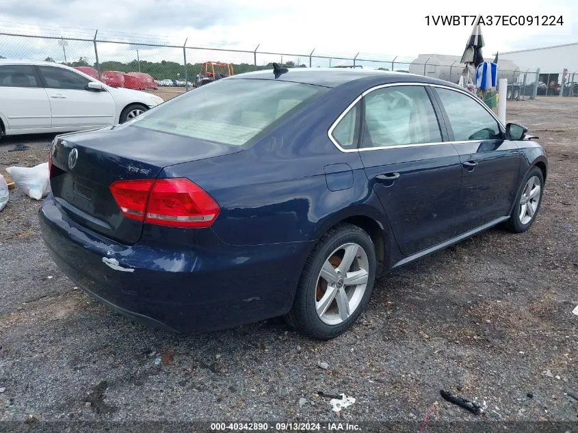 1VWBT7A37EC091224 2014 Volkswagen Passat 1.8T Se