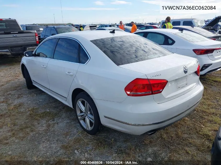 1VWCN7A36EC062084 2014 Volkswagen Passat 2.0L Tdi Sel Premium