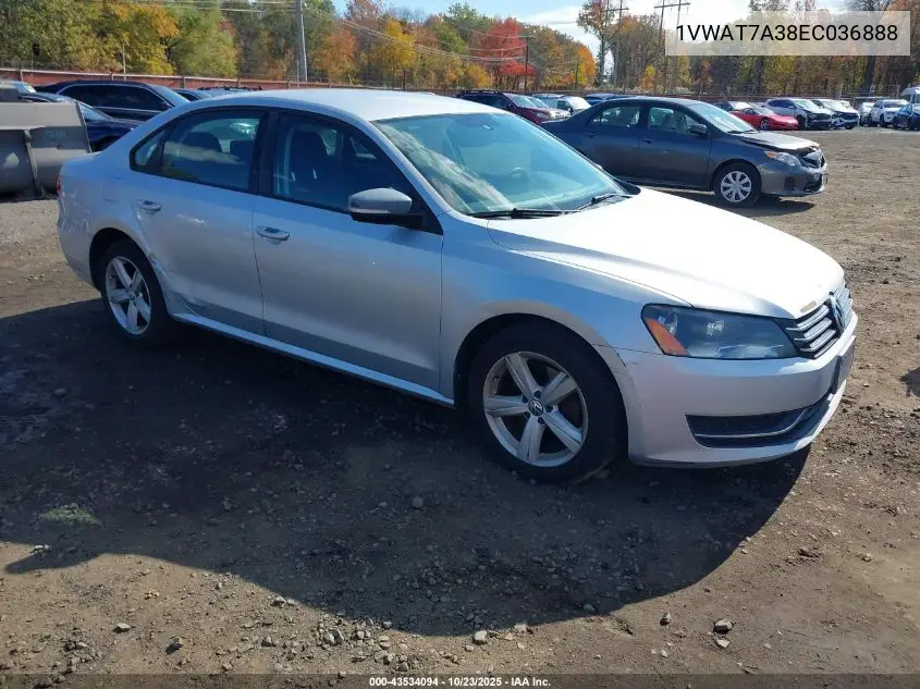 1VWAT7A38EC036888 2014 Volkswagen Passat 1.8T S