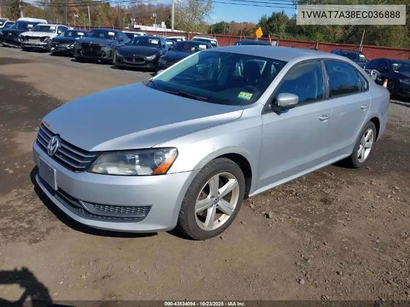 1VWAT7A38EC036888 2014 Volkswagen Passat 1.8T S
