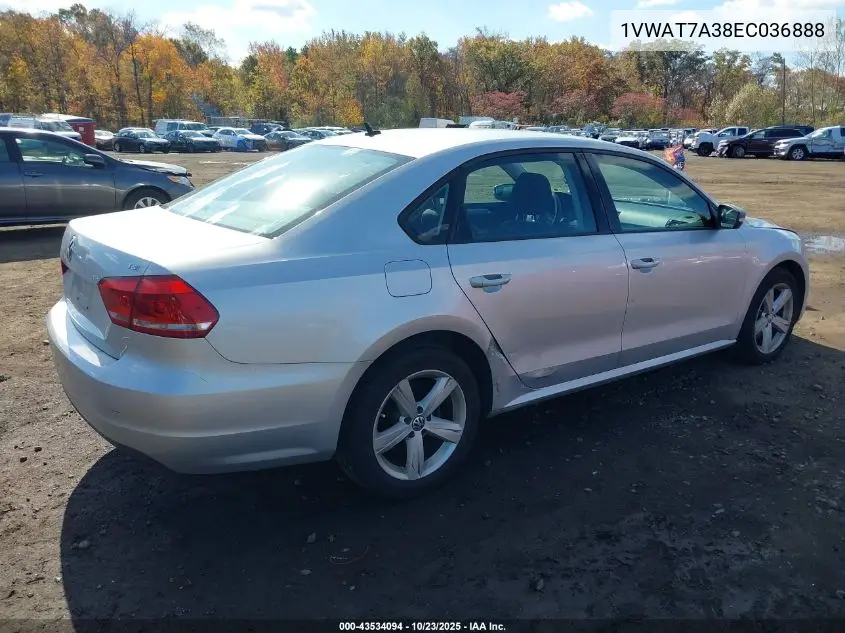 1VWAT7A38EC036888 2014 Volkswagen Passat 1.8T S