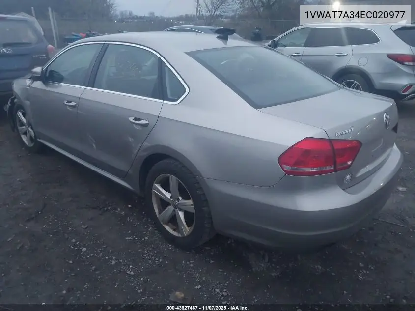 1VWAT7A34EC020977 2014 Volkswagen Passat 1.8T Wolfsburg Edition
