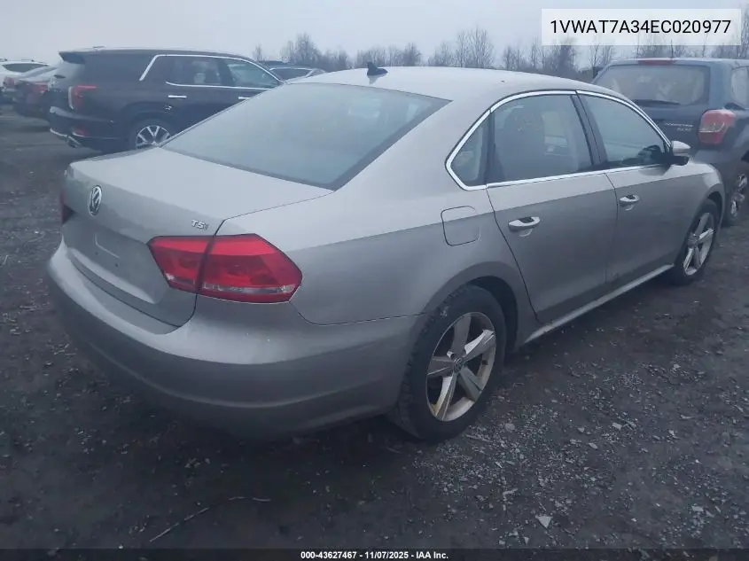 1VWAT7A34EC020977 2014 Volkswagen Passat 1.8T Wolfsburg Edition