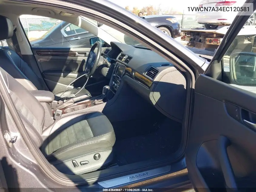 1VWCN7A34EC120581 2014 Volkswagen Passat 2.0L Tdi Sel Premium