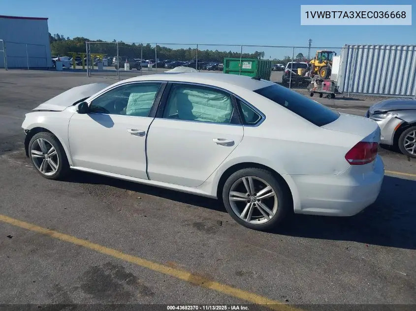 1VWBT7A3XEC036668 2014 Volkswagen Passat 1.8T Se