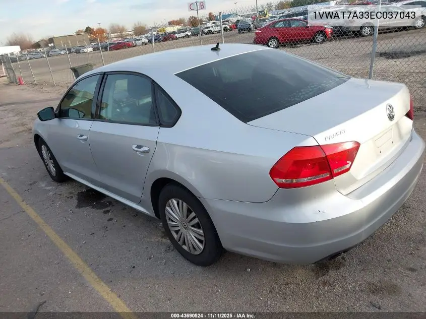 1VWAT7A33EC037043 2014 Volkswagen Passat 1.8T S