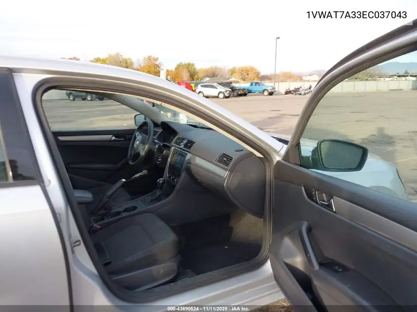 1VWAT7A33EC037043 2014 Volkswagen Passat 1.8T S