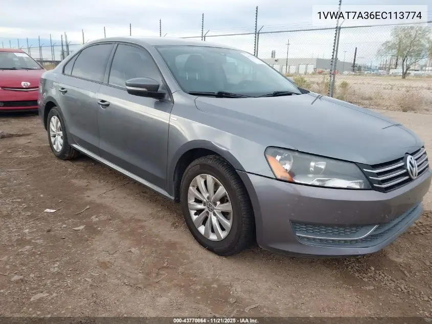 1VWAT7A36EC113774 2014 Volkswagen Passat 1.8T Wolfsburg Edition