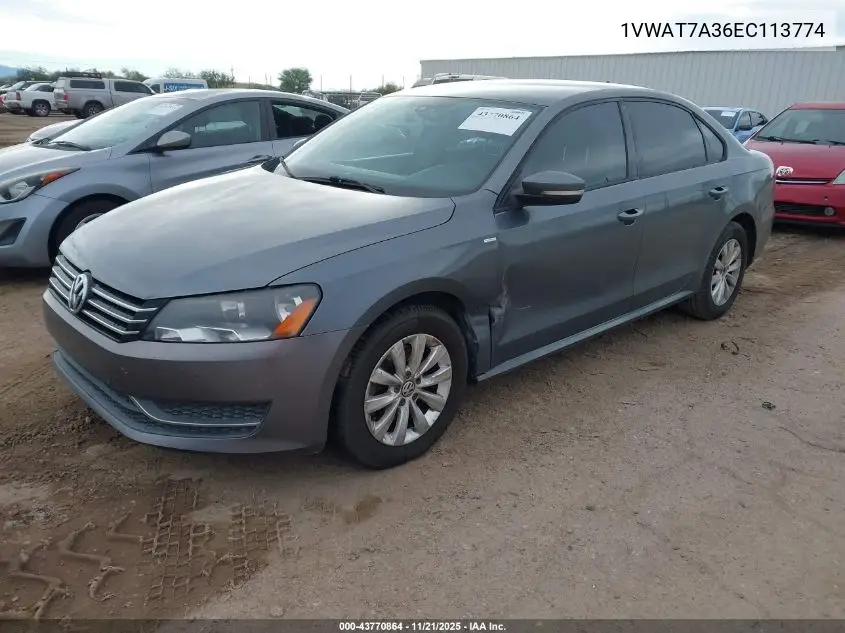 1VWAT7A36EC113774 2014 Volkswagen Passat 1.8T Wolfsburg Edition