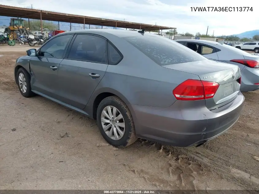 1VWAT7A36EC113774 2014 Volkswagen Passat 1.8T Wolfsburg Edition