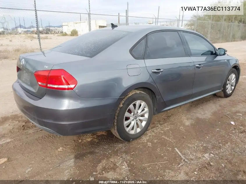 1VWAT7A36EC113774 2014 Volkswagen Passat 1.8T Wolfsburg Edition