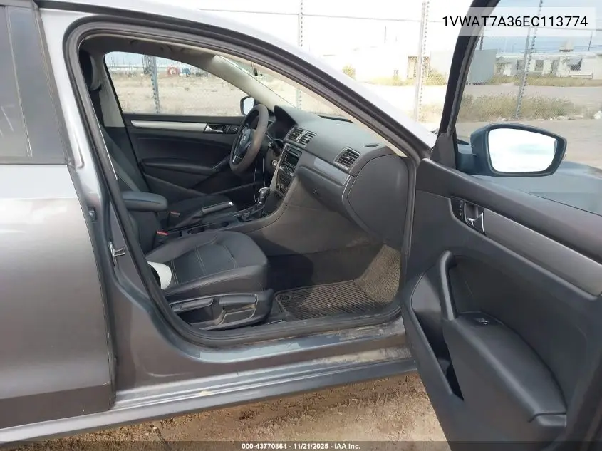 1VWAT7A36EC113774 2014 Volkswagen Passat 1.8T Wolfsburg Edition