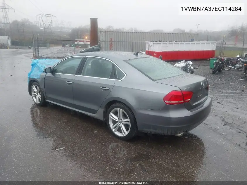 1VWBN7A37EC114284 2014 Volkswagen Passat 2.0L Tdi Se