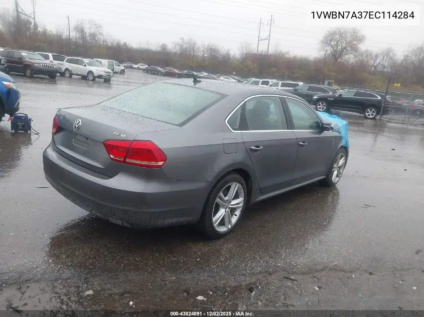 1VWBN7A37EC114284 2014 Volkswagen Passat 2.0L Tdi Se