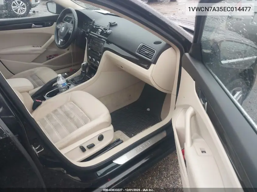 1VWCN7A35EC014477 2014 Volkswagen Passat 2.0L Tdi Sel Premium