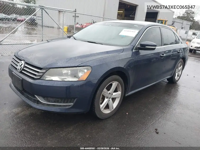 1VWBS7A3XEC065347 2014 Volkswagen Passat 1.8T Se