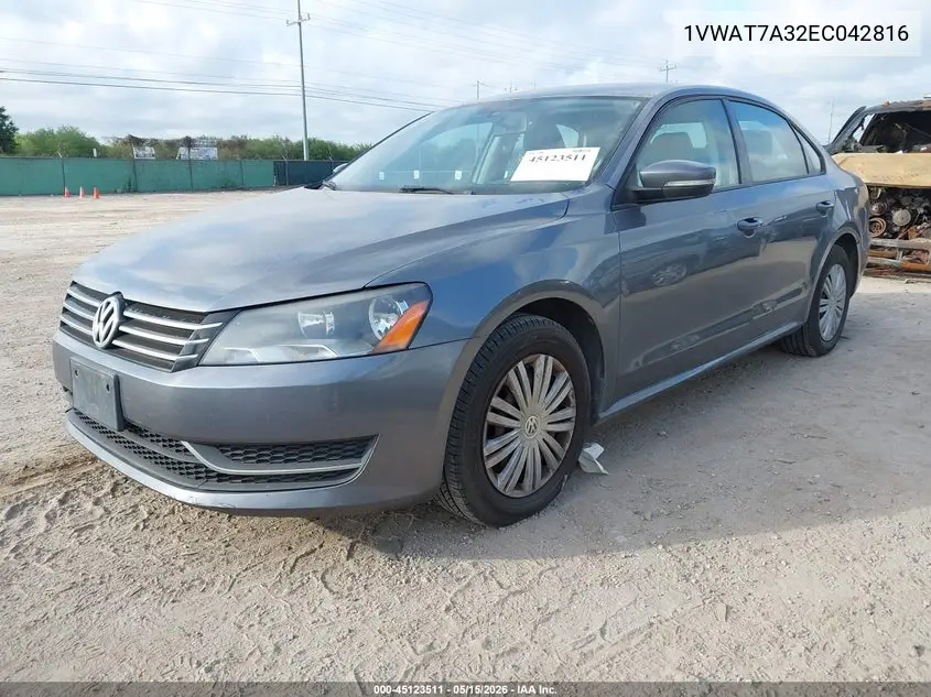 1VWAT7A32EC042816 2014 Volkswagen Passat 1.8T S