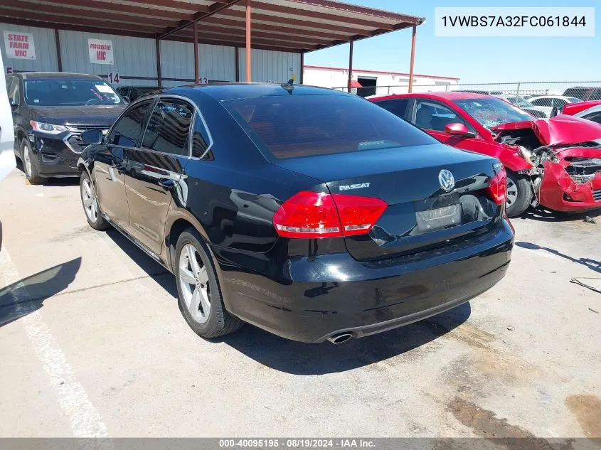 2015 Volkswagen Passat 1.8T Se VIN: 1VWBS7A32FC061844 Lot: 40095195