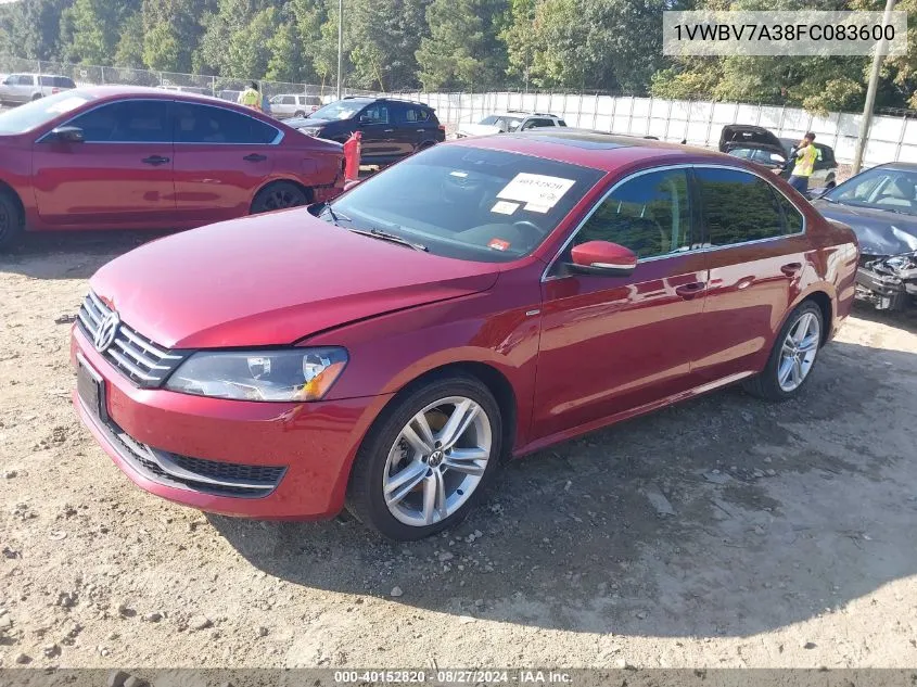 1VWBV7A38FC083600 2015 Volkswagen Passat 2.0L Tdi Se