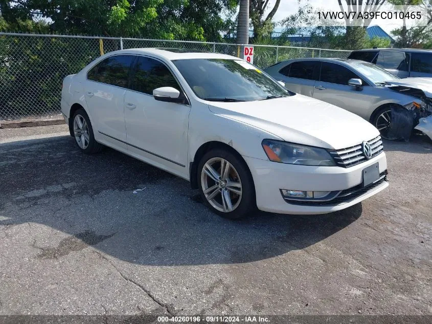 1VWCV7A39FC010465 2015 Volkswagen Passat Sel