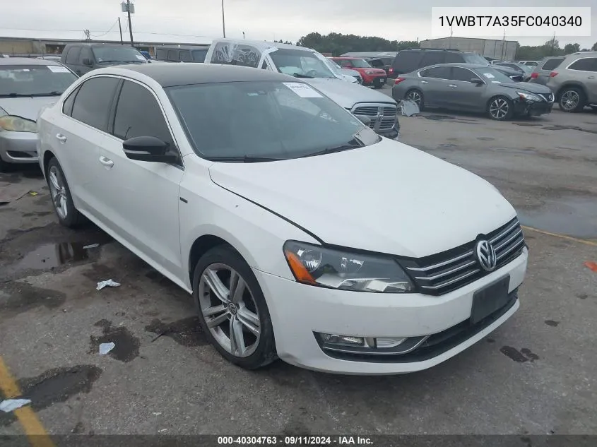 1VWBT7A35FC040340 2015 Volkswagen Passat Se