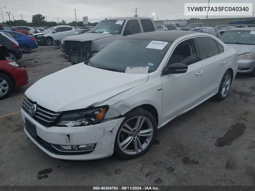 1VWBT7A35FC040340 2015 Volkswagen Passat Se