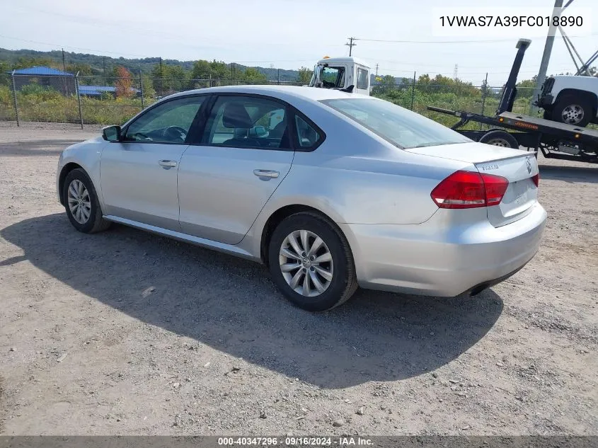 1VWAS7A39FC018890 2015 Volkswagen Passat 1.8T Wolfsburg Edition