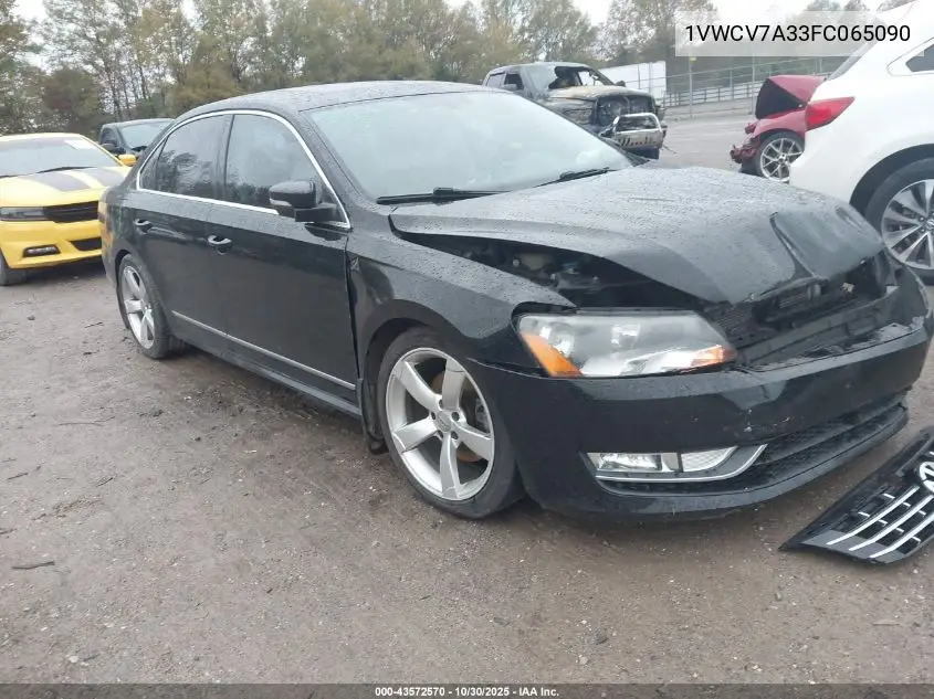 1VWCV7A33FC065090 2015 Volkswagen Passat 2.0L Tdi Sel Premium