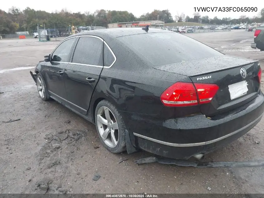 1VWCV7A33FC065090 2015 Volkswagen Passat 2.0L Tdi Sel Premium