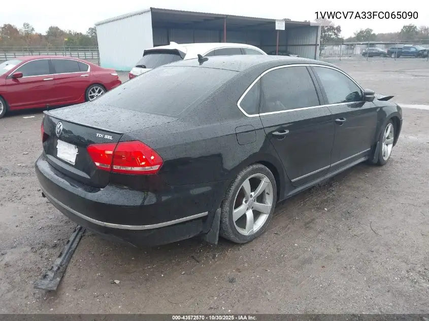 1VWCV7A33FC065090 2015 Volkswagen Passat 2.0L Tdi Sel Premium