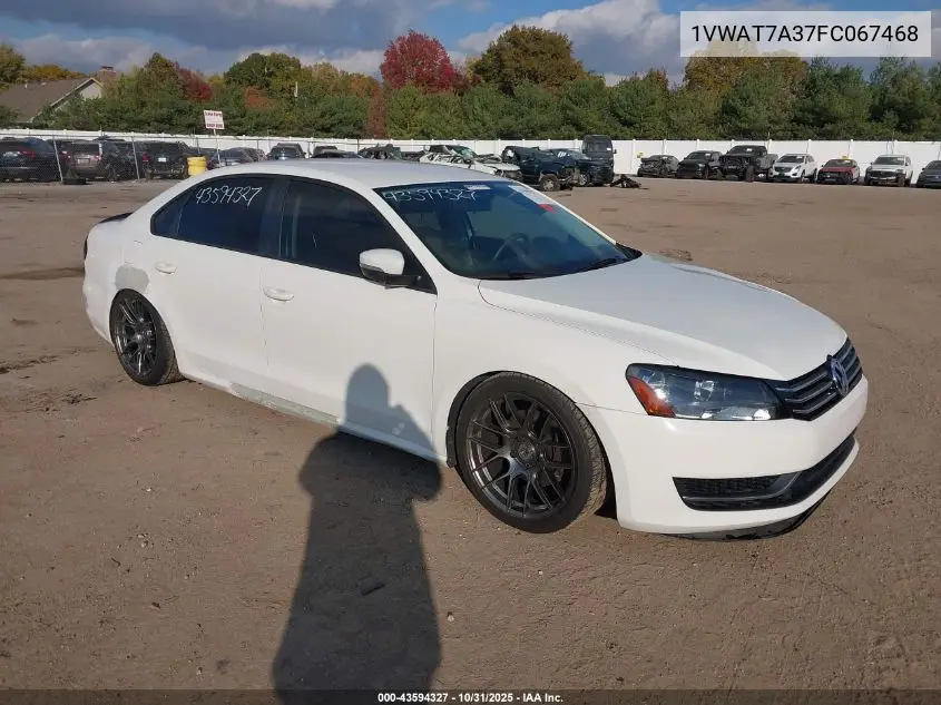 1VWAT7A37FC067468 2015 Volkswagen Passat 1.8T S