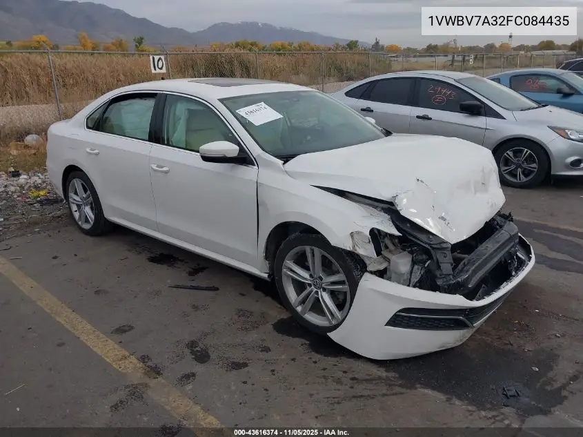 1VWBV7A32FC084435 2015 Volkswagen Passat 2.0L Tdi Se