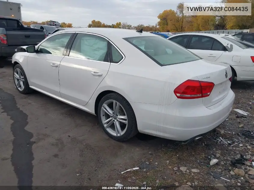 1VWBV7A32FC084435 2015 Volkswagen Passat 2.0L Tdi Se