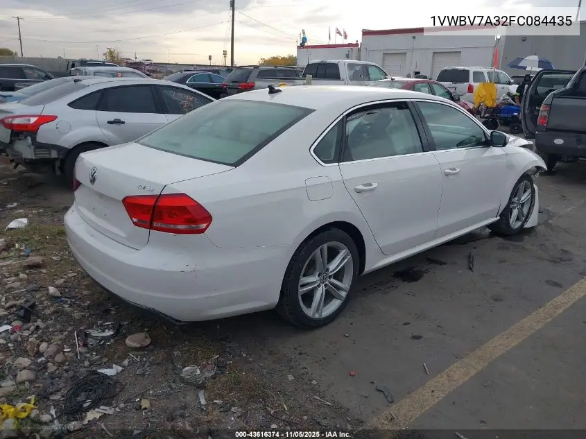 1VWBV7A32FC084435 2015 Volkswagen Passat 2.0L Tdi Se