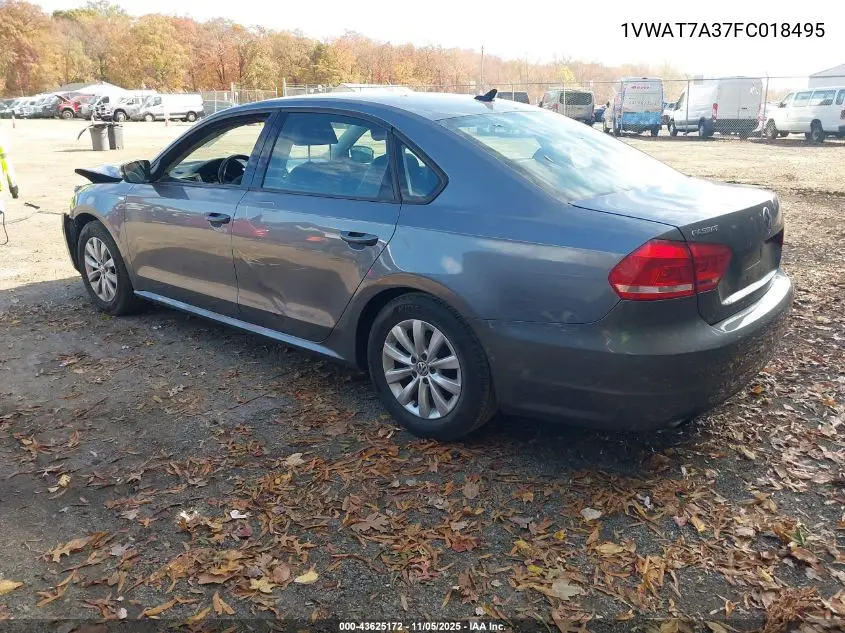 1VWAT7A37FC018495 2015 Volkswagen Passat 1.8T Wolfsburg Edition