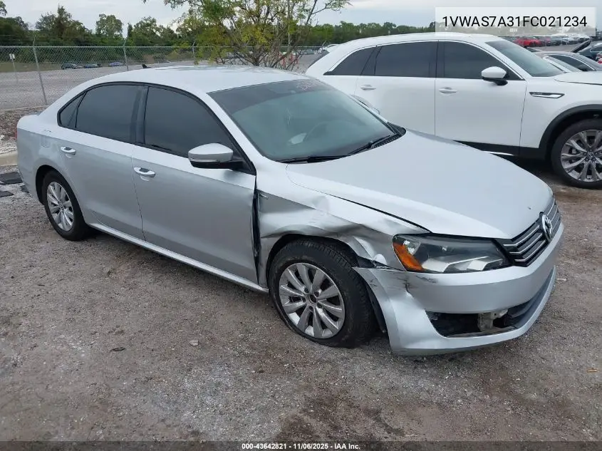 1VWAS7A31FC021234 2015 Volkswagen Passat 1.8T Wolfsburg Edition