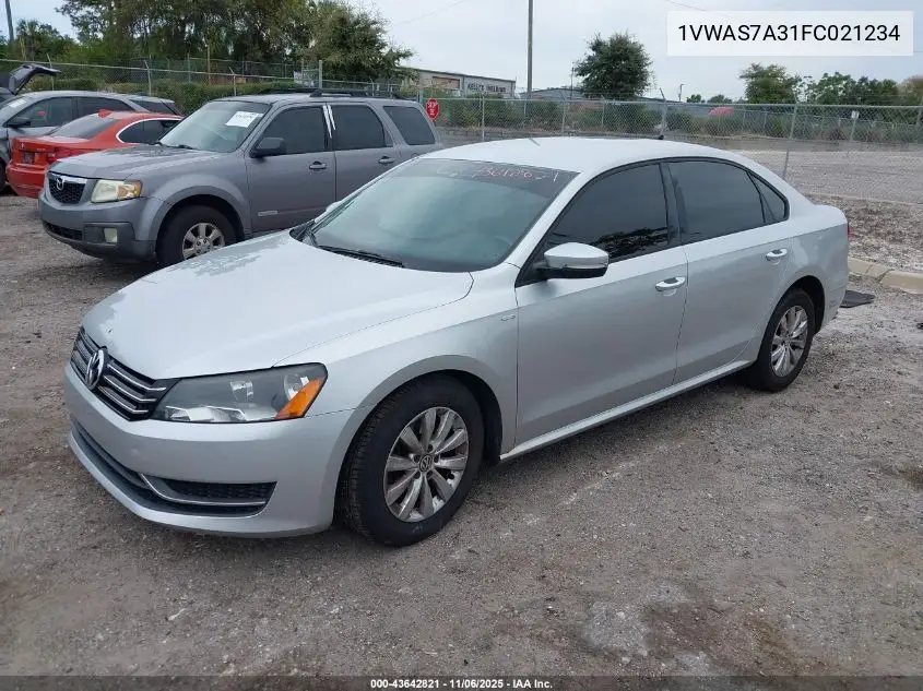 1VWAS7A31FC021234 2015 Volkswagen Passat 1.8T Wolfsburg Edition