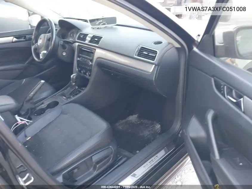 1VWAS7A3XFC051008 2015 Volkswagen Passat 1.8T Wolfsburg Edition