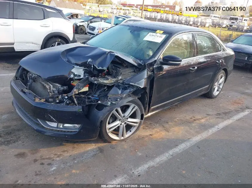 1VWBS7A37FC064190 2015 Volkswagen Passat 1.8T Se