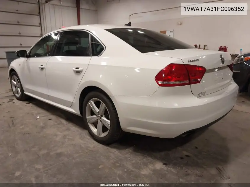 1VWAT7A31FC096352 2015 Volkswagen Passat 1.8T Limited Edition