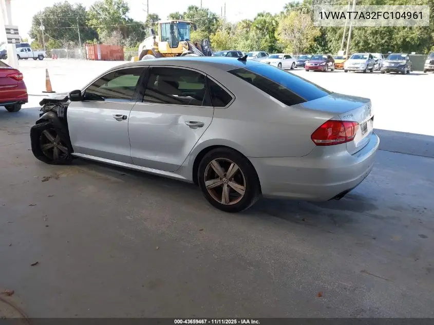 1VWAT7A32FC104961 2015 Volkswagen Passat 1.8T Limited Edition
