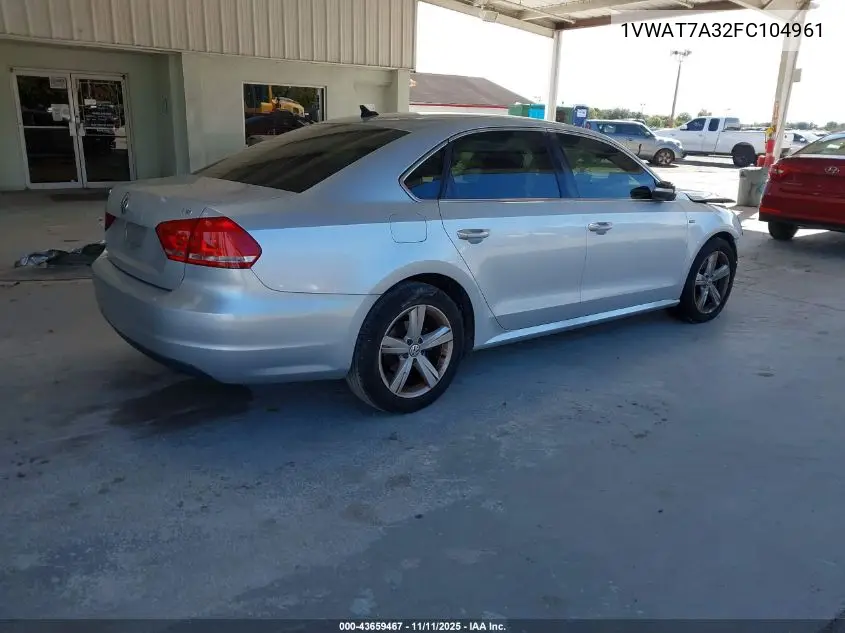 1VWAT7A32FC104961 2015 Volkswagen Passat 1.8T Limited Edition