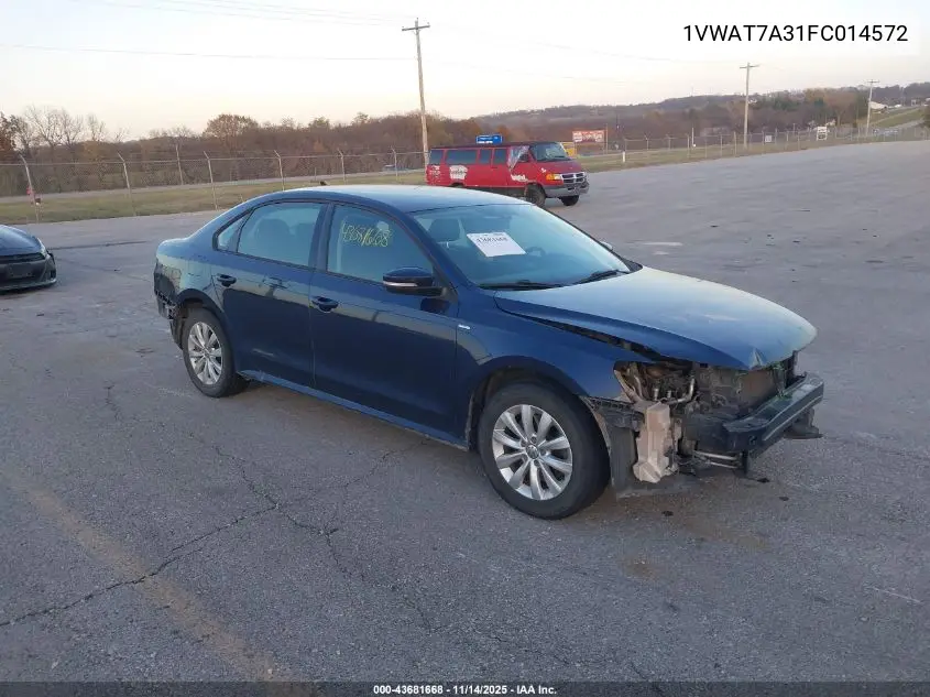 1VWAT7A31FC014572 2015 Volkswagen Passat 1.8T Wolfsburg Edition
