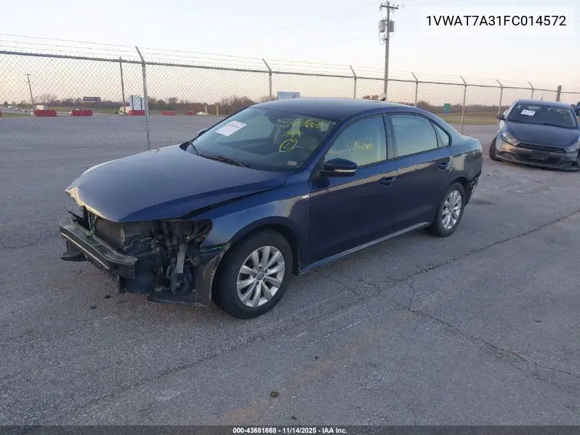 1VWAT7A31FC014572 2015 Volkswagen Passat 1.8T Wolfsburg Edition