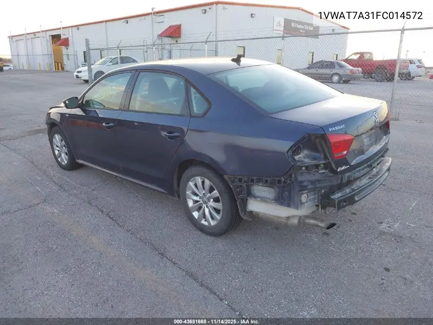 1VWAT7A31FC014572 2015 Volkswagen Passat 1.8T Wolfsburg Edition